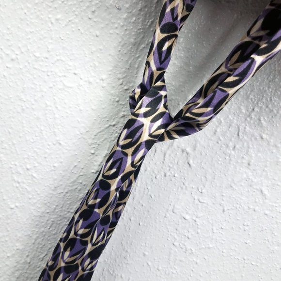 Worthington Women's Purple & Silver Tie Back Bishop Sleeve Shirt Top Blouse - Picture 8 of 16